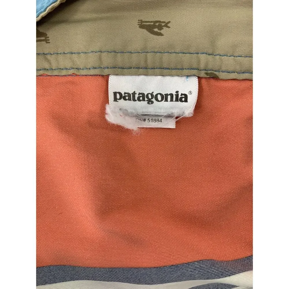 Patagonia Mens Swim Shorts Sz 30 Striped Trunks Coral Blue White Black Beachwear